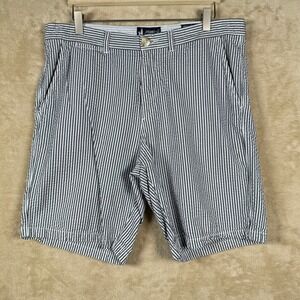 Johnnie-O Seersucker SurfSuckers Shorts Mens Size 36 Blue White Striped‎ Golf